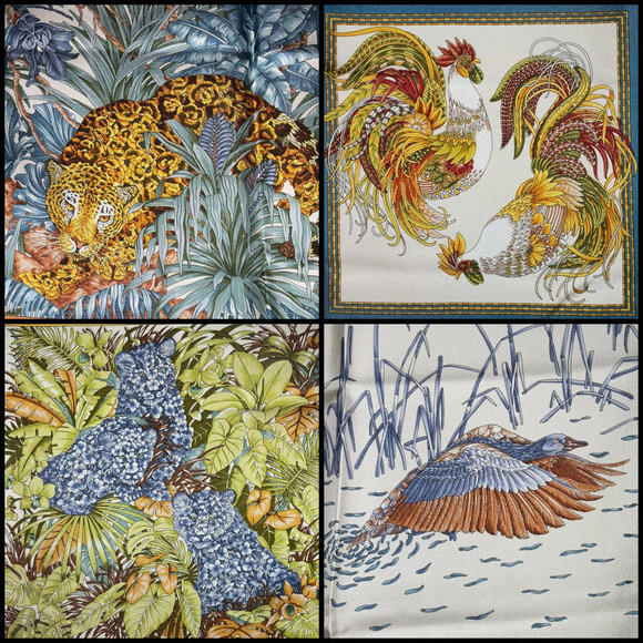 Salvatore Ferragamo 100% Silk Jungle Animals Print Scarf NWT - Picture 10 of 16